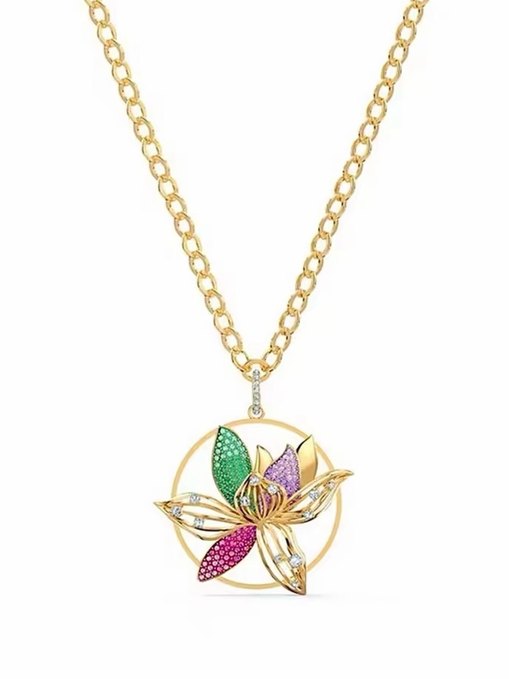 Swarovski Lotus Pendant Necklace